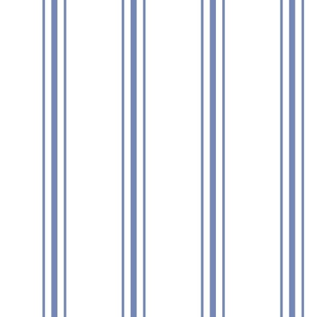Coupon 3m Tissu Cretonne Imprimée Regence Rayure Bleu