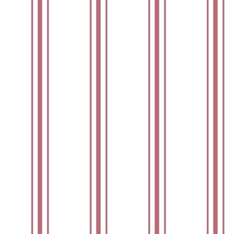 Coupon 3m Tissu Cretonne Imprimée Regence Rayure Rouge