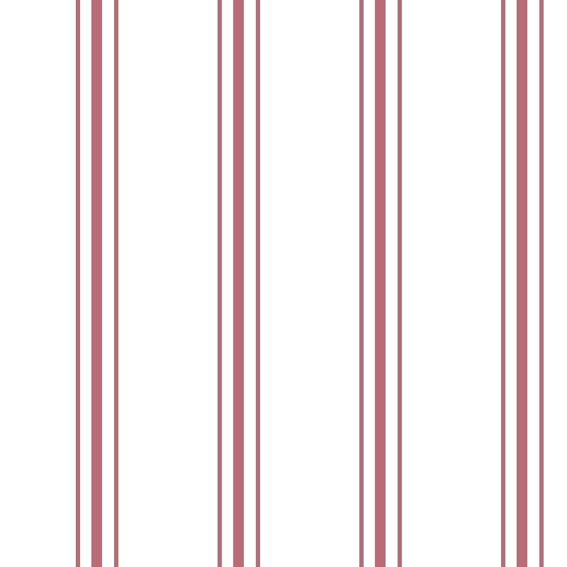 Coupon 3m Tissu Cretonne Imprimée Regence Rayure Rouge