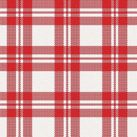 Coupon 3m Tissu Escoces Carreaux Rouge 