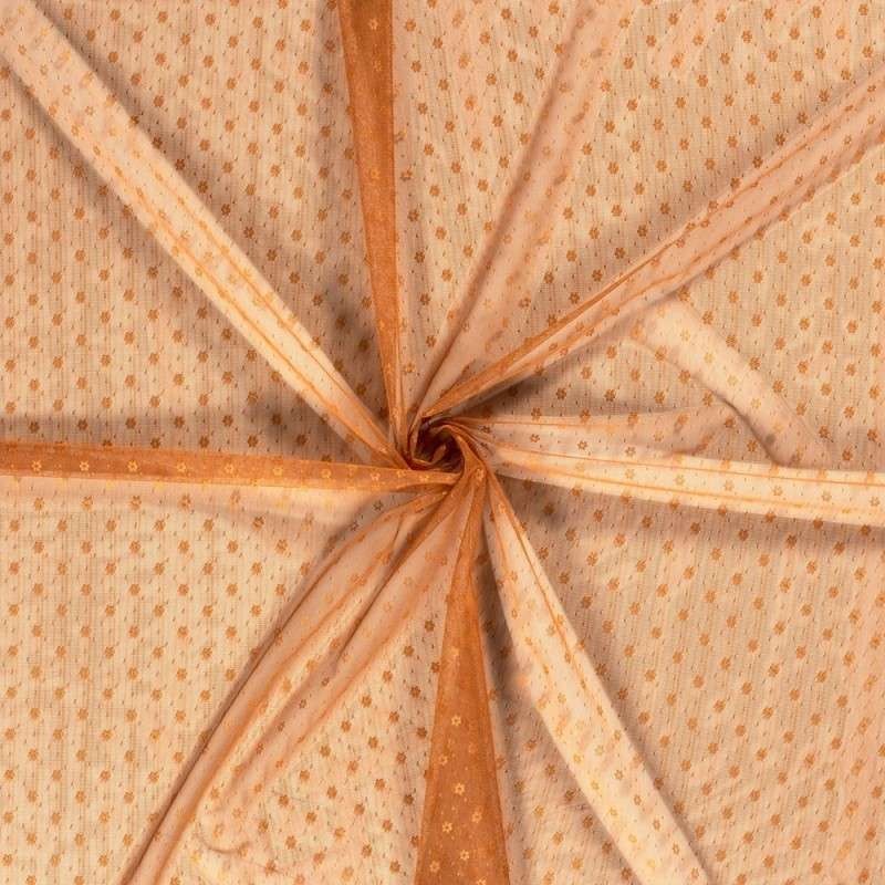 Coupon 3m Tissu Résille Fleur Brique