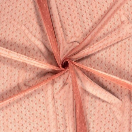 Coupon 3m Tissu Résille Fleur Rose 