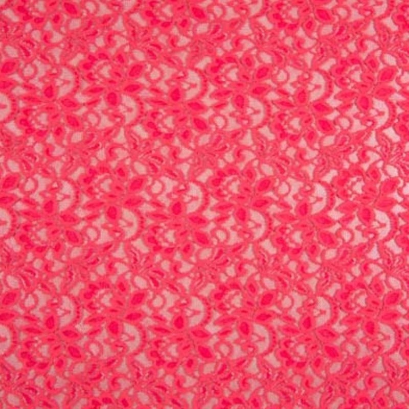 Coupon 3m Tissu Dentelle Candy Corail 