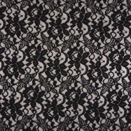Coupon 3m Tissu Dentelle Candy Noir