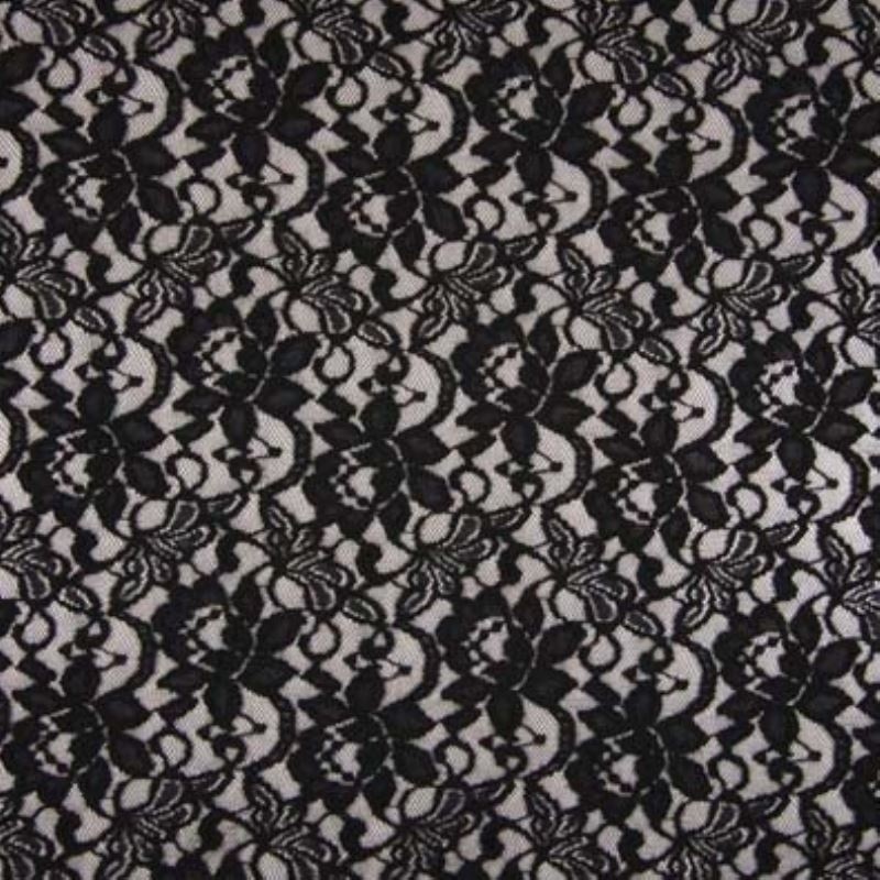 Coupon 3m Tissu Dentelle Candy Noir