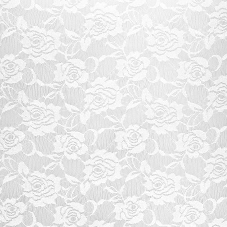 Coupon 3m Tissu Dentelle Blanc