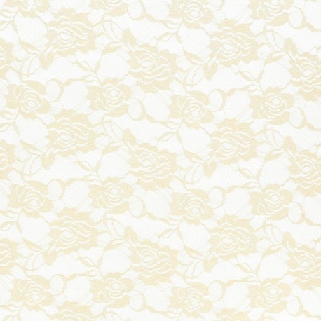 Coupon 3m Tissu Dentelle Ecru 