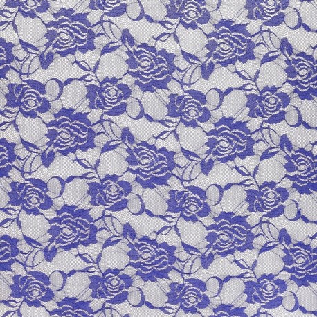 Coupon 3m Tissu Dentelle Bleu Roi