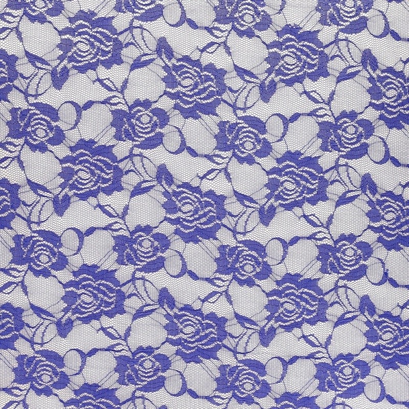 Coupon 3m Tissu Dentelle Bleu Roi