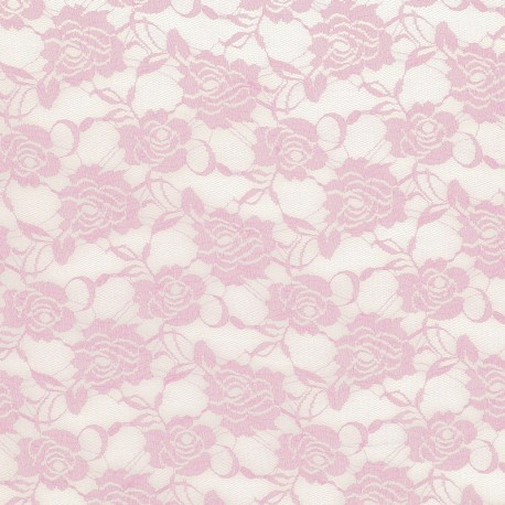 Coupon 3m Tissu Dentelle Rose Layette 