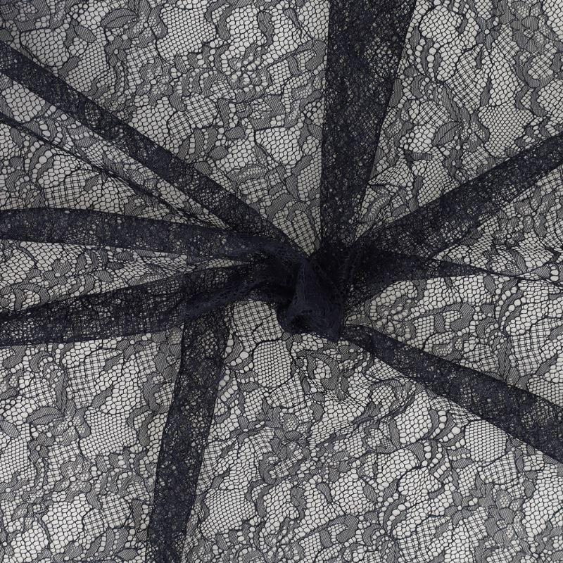 Coupon 3m Tissu Dentelle Fleur Rachel Marine