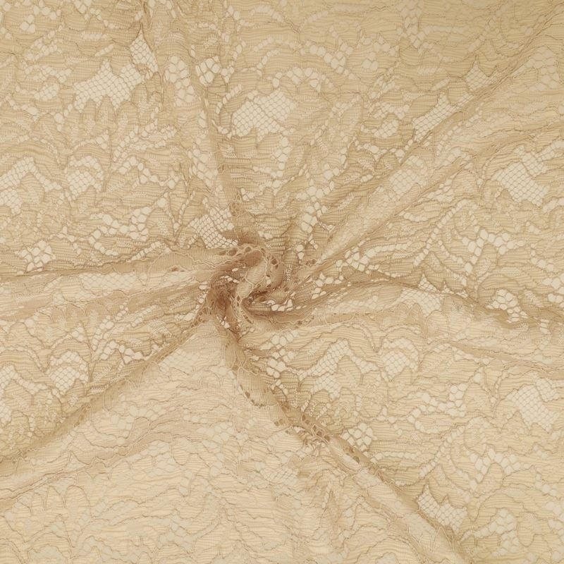 Coupon 3m Tissu Dentelle Fleur 1 Taupe 
