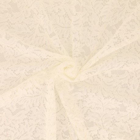 Coupon 3m Tissu Dentelle Fleur 1 Ecru 