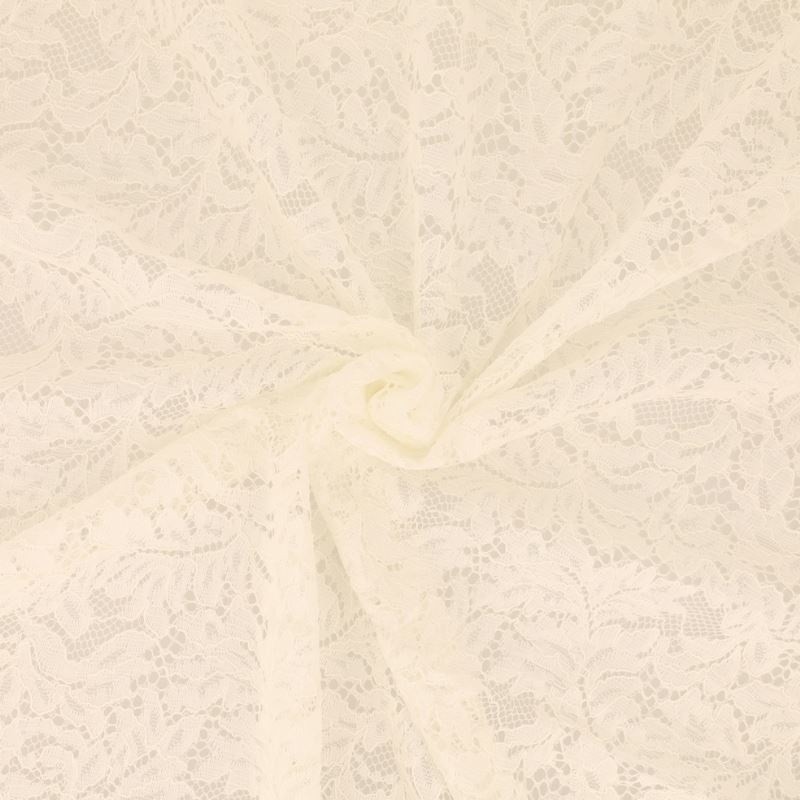 Coupon 3m Tissu Dentelle Fleur 1 Ecru 