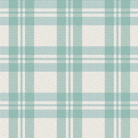 Coupon 3m Tissu Escoces Carreaux Aqua