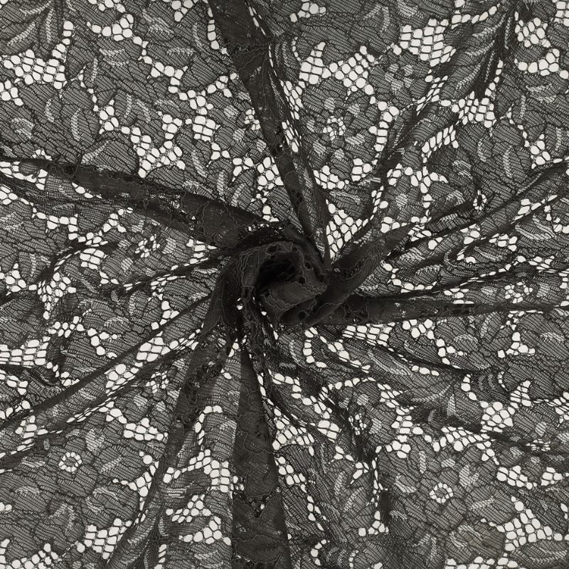 Coupon 3m Tissu Dentelle Fleur 2 Gris 