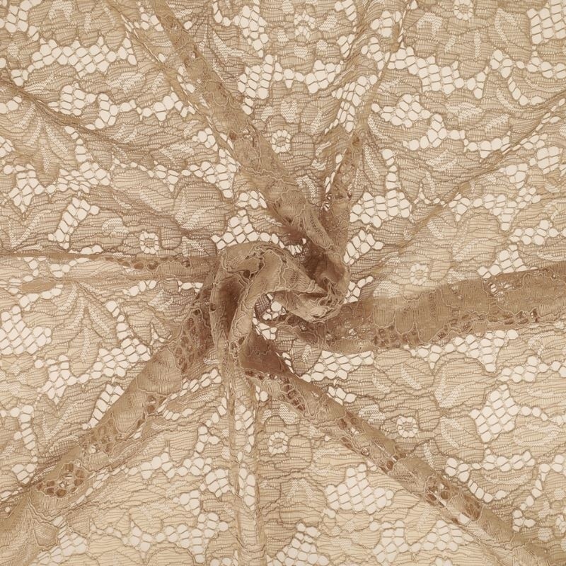 Coupon 3m Tissu Dentelle Fleur 2 Beige
