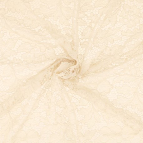 Coupon 3m Tissu Dentelle Fleur 2 Ecru