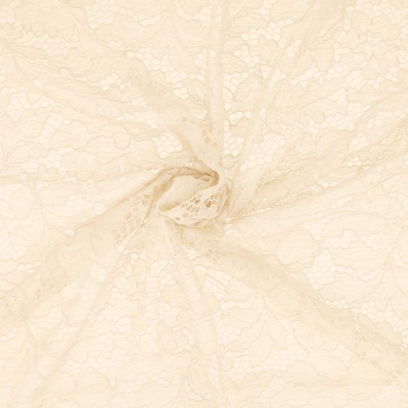 Coupon 3m Tissu Dentelle Fleur 2 Ecru