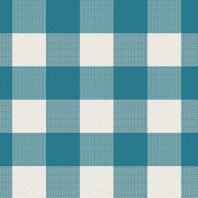 Coupon 3m Tissu Cuadro Carreaux  Bleu