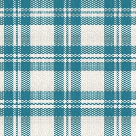 Coupon 3m Tissu Escoces Carreaux Bleu