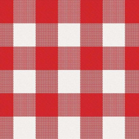 Coupon 3m Tissu Cuadro Carreaux Rouge 
