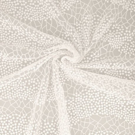 Coupon 3m Broderie Sur Tulle Off White