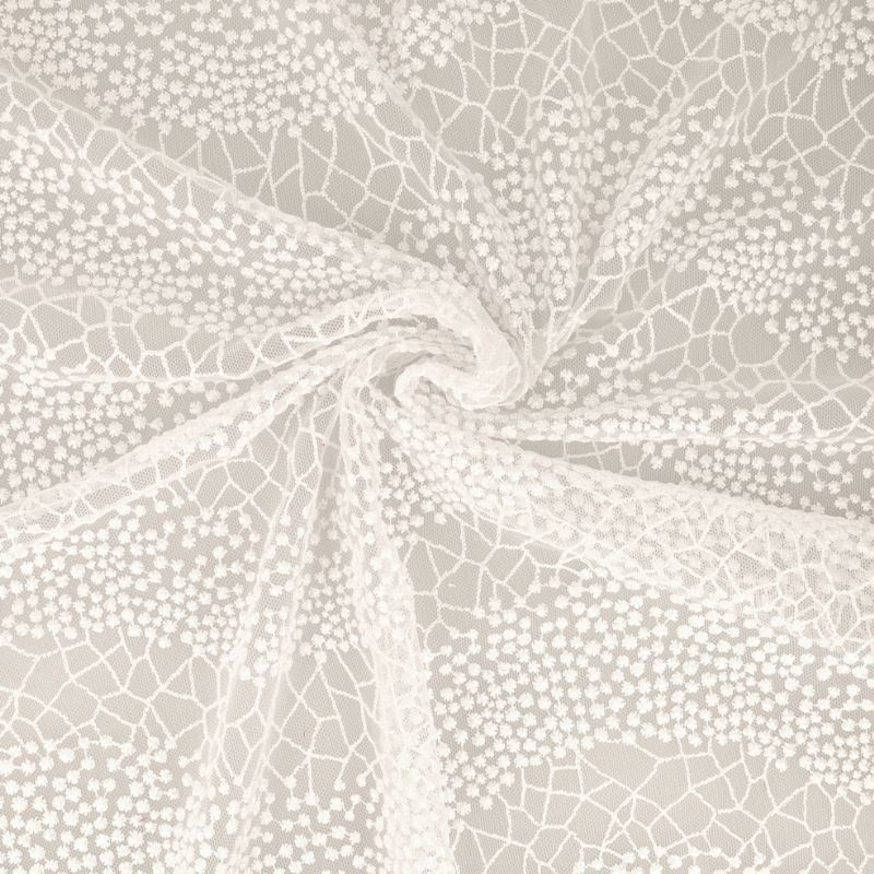 Coupon 3m Broderie Sur Tulle Off White