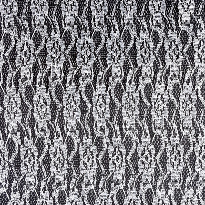 Coupon 3m Tissu Dentelle Crochet Blanc 