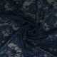 Coupon 3m Tissu Dentelle Roses Bleu 