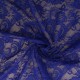 Coupon 3m Tissu Dentelle Roses Bleu Roi 