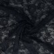 Coupon 3m Tissu Dentelle Roses Bleu Marine 