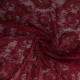 Coupon 3m Tissu Dentelle Roses Bordeaux 