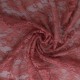 Coupon 3m Tissu Dentelle Roses Vieux Rose 