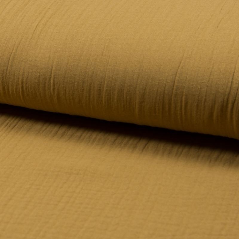 Coupon 3m Tissu Double Gaze Uni Caramel 