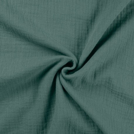 Coupon 3m Tissu Double Gaze Uni Nouvel Amande 