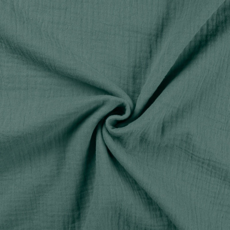 Coupon 3m Tissu Double Gaze Uni Nouvel Amande 