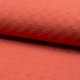 Coupon 3m Tissu Double Gaze Brodé Orange Vif
