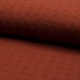 Coupon 3m Tissu Double Gaze Brodé Terracotta 