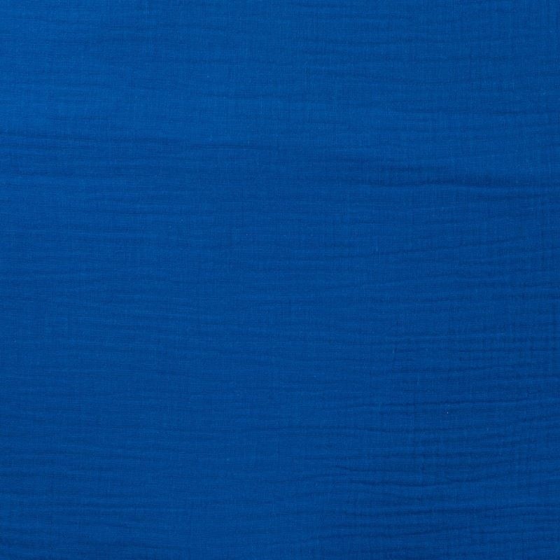 Coupon 3m Tissu Double Gaze Uni Bleu Roi 