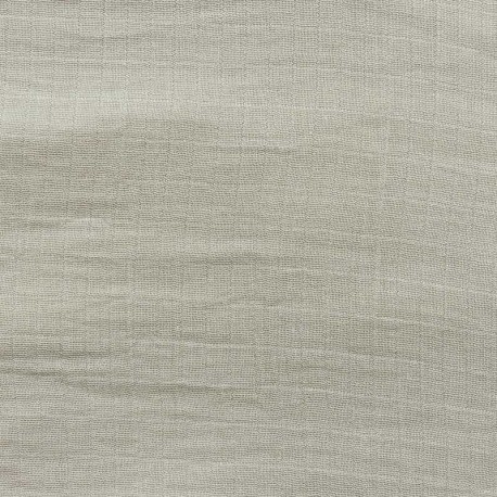 Coupon 3m Tissu Coton Gaze Carreaux Gris Grande Largeur