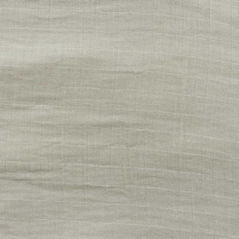 Coupon 3m Tissu Coton Gaze Carreaux Gris Grande Largeur