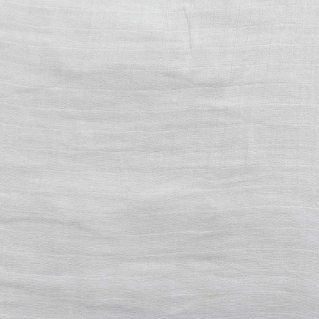 Coupon 3m Tissu Coton Gaze Carreaux Blanc Grande Largeur