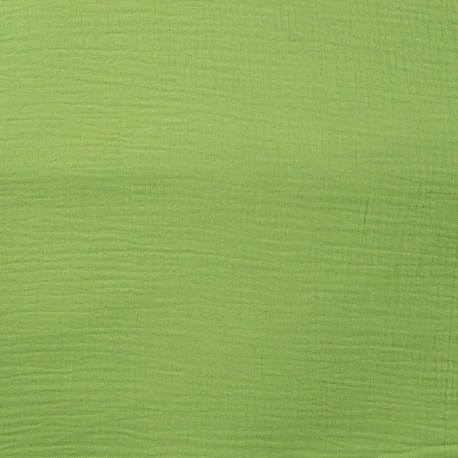 Coupon 3m Tissu Double Gaze Uni Anis