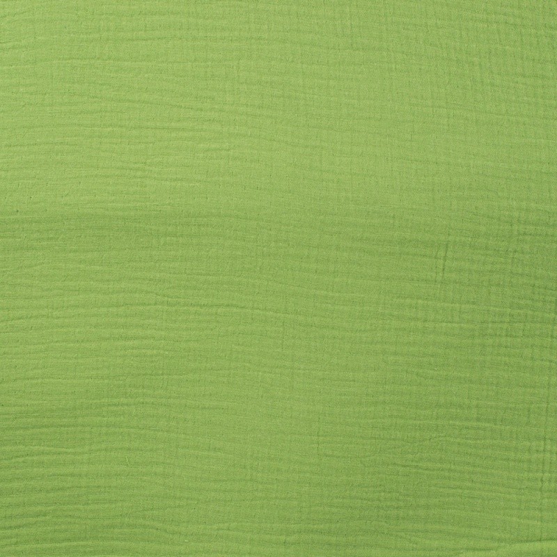 Coupon 3m Tissu Double Gaze Uni Anis