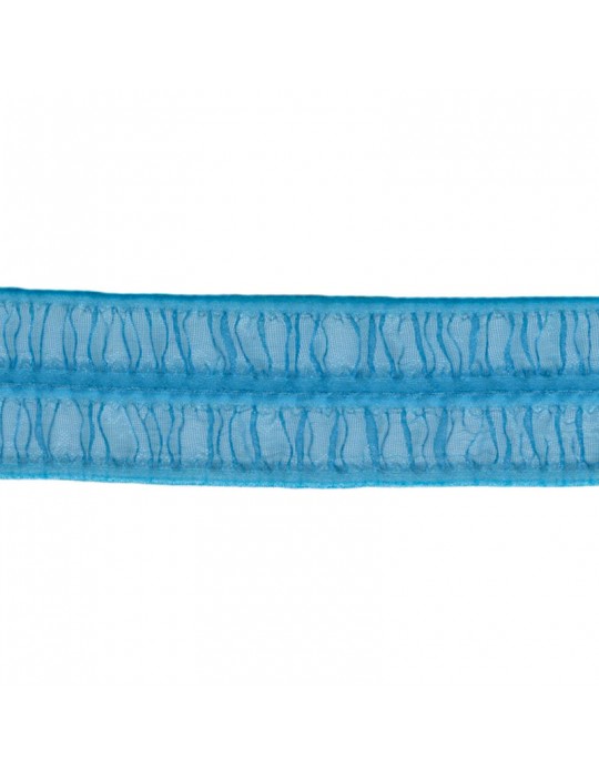 Ruban voile élastique 19 mm bleu