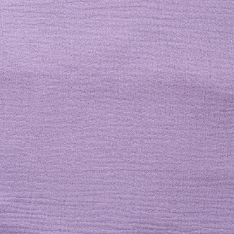 Coupon 3m Tissu Double Gaze Uni Lilas 