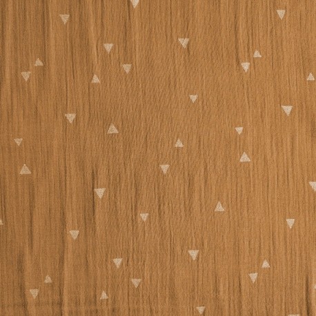 Coupon 3m Tissu Double Gaze Foil Triangle Brique