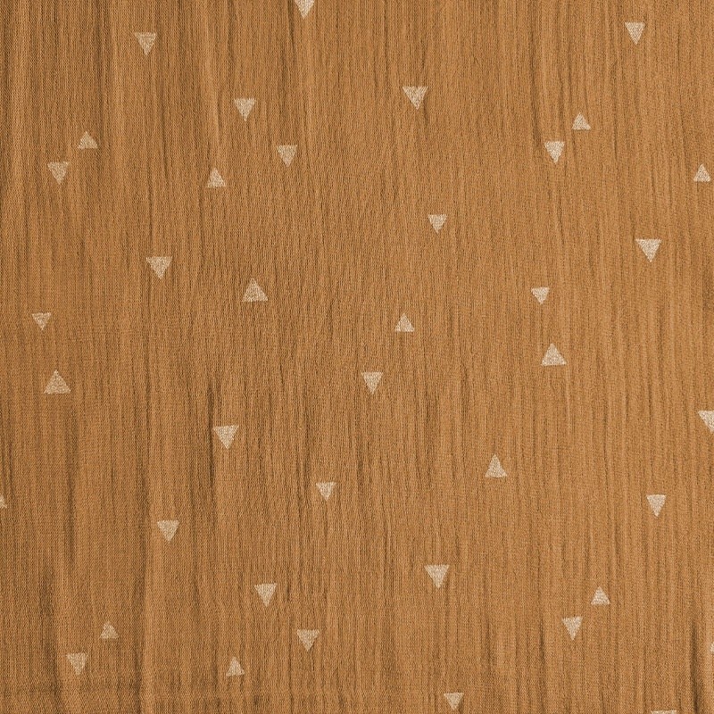 Coupon 3m Tissu Double Gaze Foil Triangle Brique