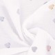 Coupon 3m Tissu Double Gaze Imprimée Petits Coeurs